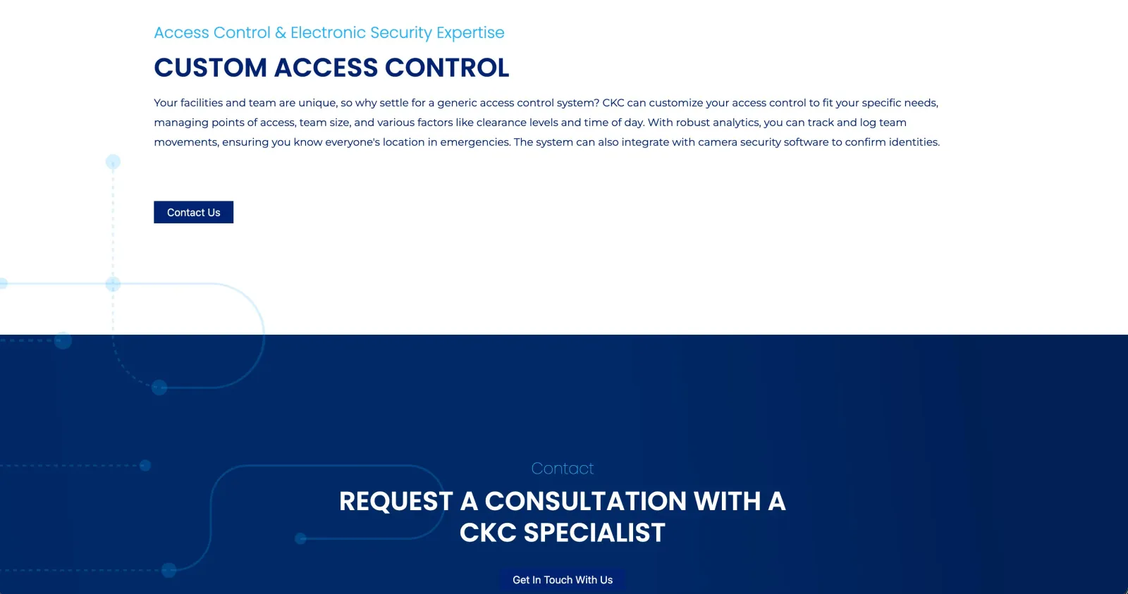 CKC Data Solutions website - scrolled
