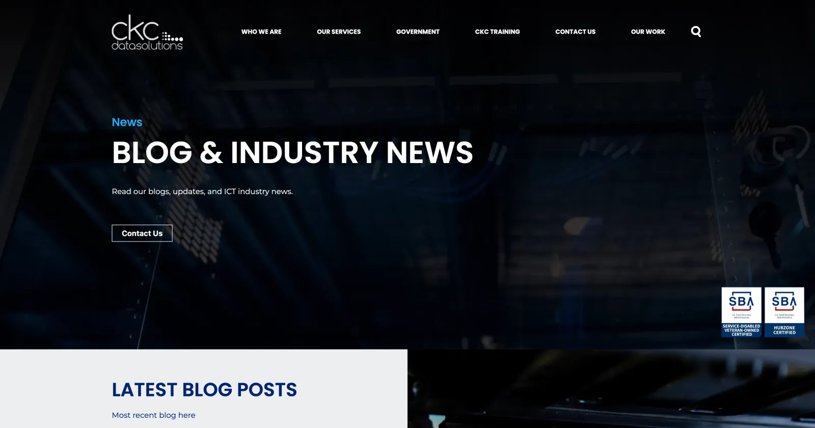 CKC Data Solutions website - lower section