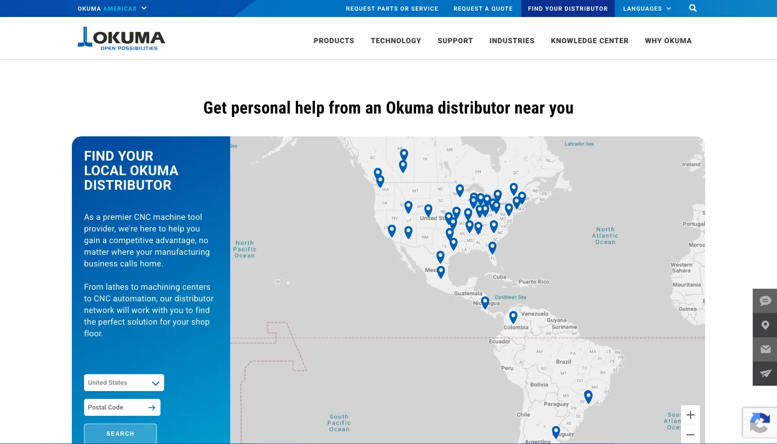 Okuma America website - view 2