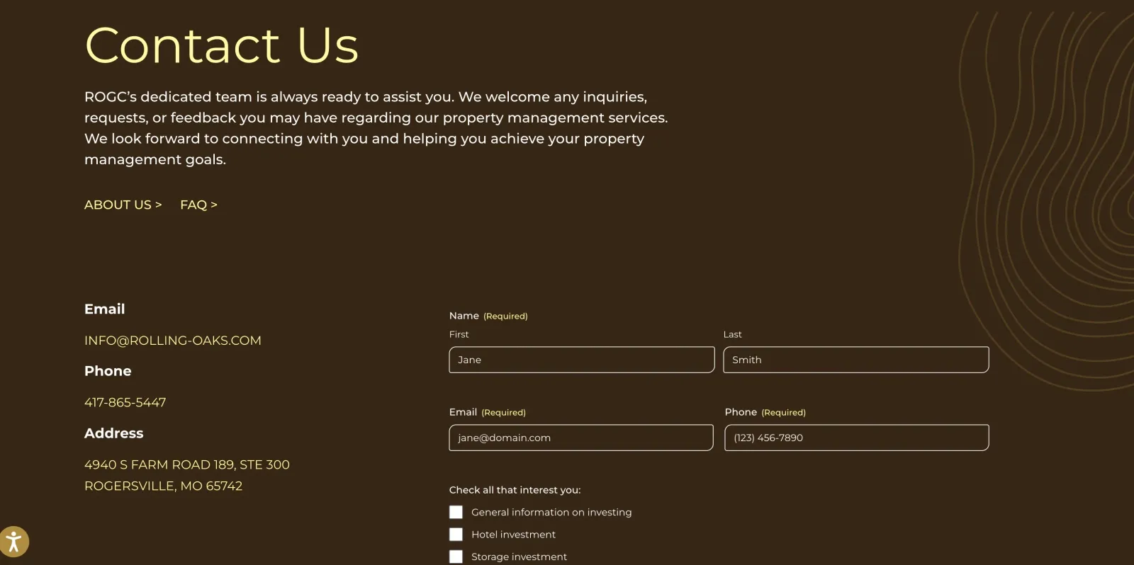 Rolling Oaks golf page